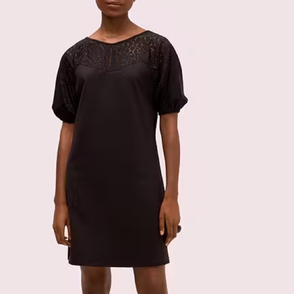 NWT Kate Spade Flora Leopard Lace Ponte Dress Black Office Funeral Sz S - Picture 1 of 12